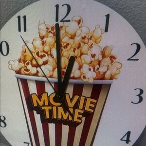 Popcorn Wall Clock - Red and White